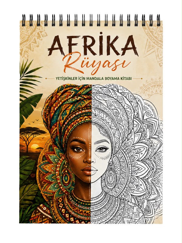 Afrika Rüyası Coloring Book - Yetişkinler İçin Boyama Sayfaları - Mandala